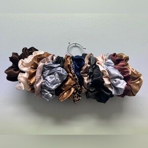 NWOT Pack of 17 satin/mulberry silk scrunchies